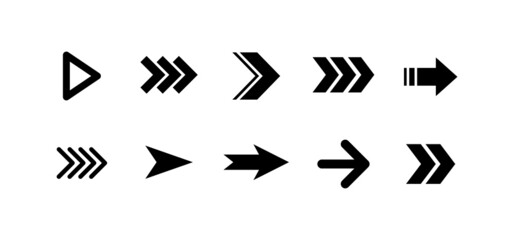 Arrow icon collection. Set of vector arrows.