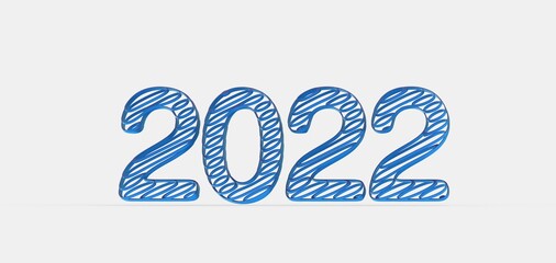 Typography design of 2022 with welcome 2022 concept design.