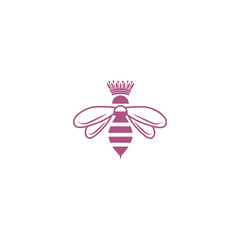 queen bee hive crown logo design