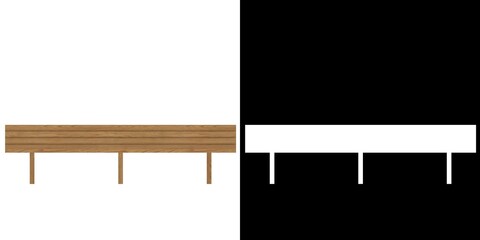 3D rendering illustration of a locker room bench