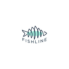 Fototapeta na wymiar fish logo with line and abstract design concept