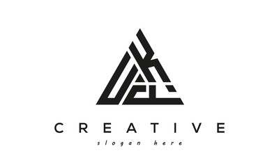 UKF creative tringle three letters logo design - obrazy, fototapety, plakaty