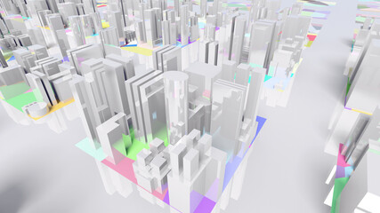 City Building Simple Modern Skyscraper business street 3D illustration