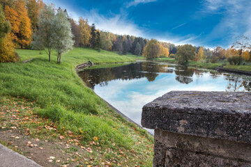 autumn landscape with lake