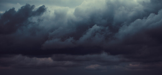 Fototapeta Dark moody storm clouds. Ominous warning obraz
