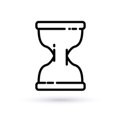 Hourglass icon. Vector illustration. Monochrome. Linear style.