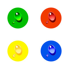Set from multicolored drops. Vector illustration.
