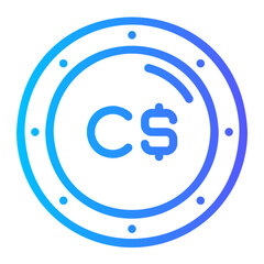 canadian dollar gradient icon