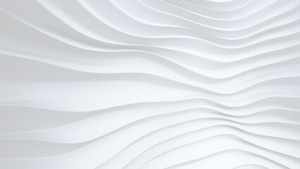 Abstract white background with smooth lines 3D rendering