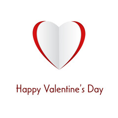 Creative paper heart in the shape of hearts on White background. Vector symbols of love for Valentine's Day greeting card design. Valentine's Day background.