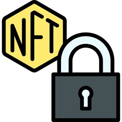 Lock icon, NFT related vector illustration