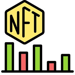 Trading volume icon, NFT related vector illustration