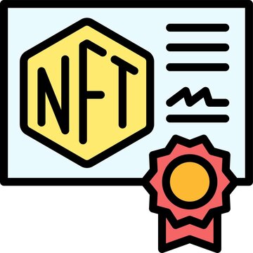 Certificate of ownership icon, NFT related vector illustration