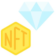 Diamond icon, NFT related vector illustration