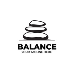 Stone balance logo vector illustration design