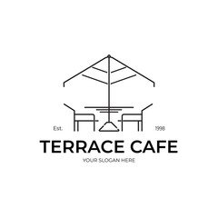 Terrace cafe logo vector illustration design