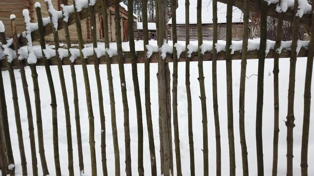 Old Ukrainian traditional vintage village. Elements of architecture.