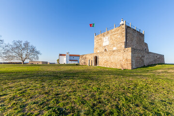 Abrantes landscape view at sunset from the castle, in Portugal