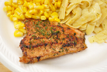 Fresh Fried Salmon Fish Served on a Dinner Plate