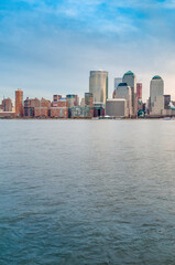 Naklejka premium Manhattan Skyline as seen from Jersey City, New York, United States of America.