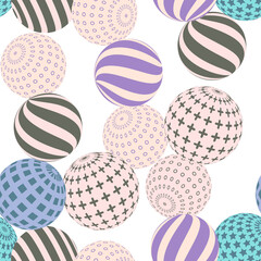 Retro 3d illustration of abstract balls, great design for any purpose. Modern poster for cover design. Vector seamless technology background. Background wall design.