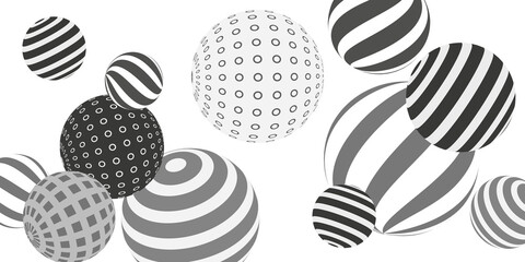 Retro 3d illustration abstract balls, great design for any purposes.  Modern poster for cover design.  Vector technology background.  Abstract bright wallpaper. 3d geometric shape  illustration.