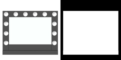 Fototapeta premium 3D rendering illustration of a makeup mirror