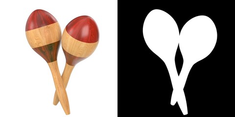 3D rendering illustration of maracas rumba shakers
