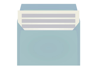 Blue corporate opened envelope. vector