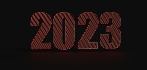 2023 New year change, turn.