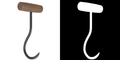 3D rendering illustration of a meat hook