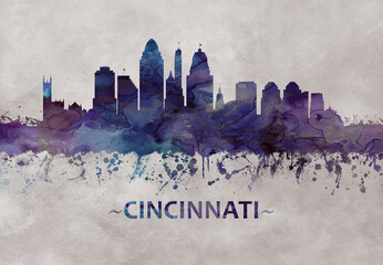 Cincinnati Ohio skyline - obrazy, fototapety, plakaty