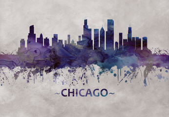 Obraz premium Chicago Illinois skyline