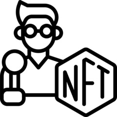 Collector icon, NFT related vector illustration