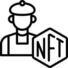 Support artist icon, NFT related vector illustration