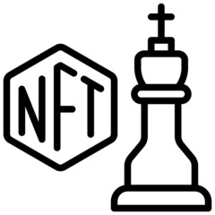 Obraz premium Chess piece icon, NFT related vector illustration