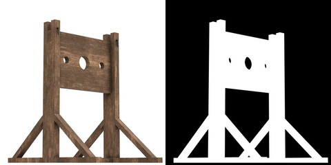 3D rendering illustration of a medieval pillory - obrazy, fototapety, plakaty