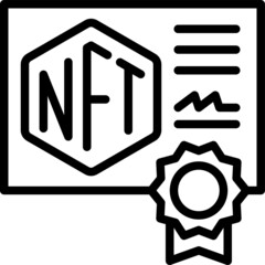 Certificate of ownership icon, NFT related vector illustration