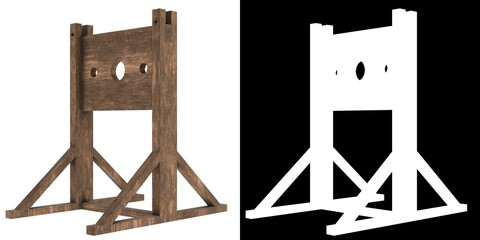3D rendering illustration of a medieval pillory - obrazy, fototapety, plakaty