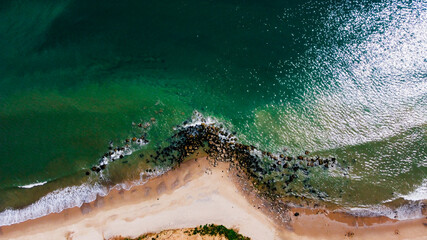 coast line drone shot