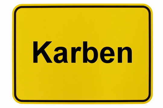 Illustration eines Ortsschildes der Stadt Karben