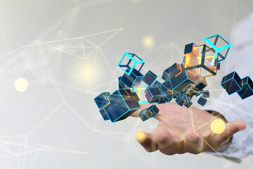 Big data visualization background.Abstract technology