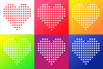 Set Of Colorful Hearts	