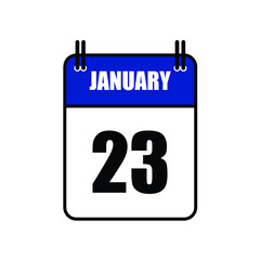 January 23 Calendar Icon Vector Illustration . Date , Day Of Mouth 