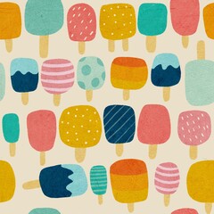 seamless pattern with ice cream 