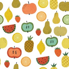 seamless background with fruits
