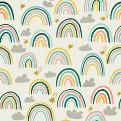Obraz premium seamless pattern with rainbow