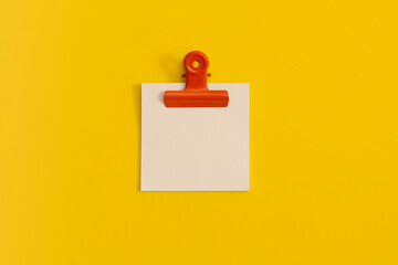 Mock up sticky notes on yellow background. Business concept, strategy, planning