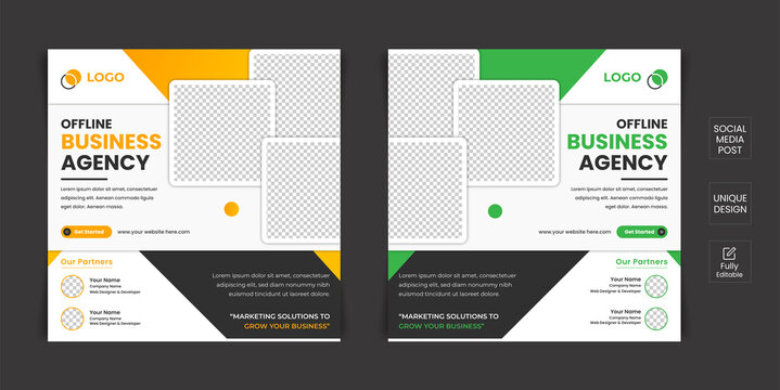 Social media facebook post advertising template for digital marketing agency