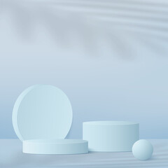 Abstract background with blue podium for presentation. Vector